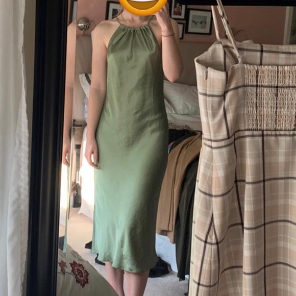 🎁NEW WITHOUT TAGS - RARE -Wilfred Locarno slip dress sage frost green - Picture 1 of 7